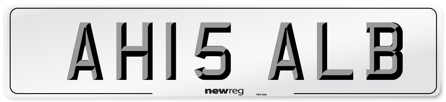 AH15 ALB Number Plate from New Reg